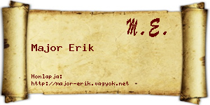 Major Erik névjegykártya